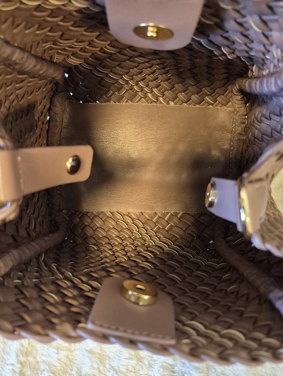 Anthropologie Hollace Tote Woven Mini Edition NEW Maeve Mocha Boho Crossbody Bag - Picture 9 of 13